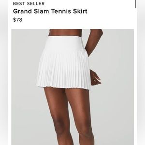 Alo white grand slam tennis skirt